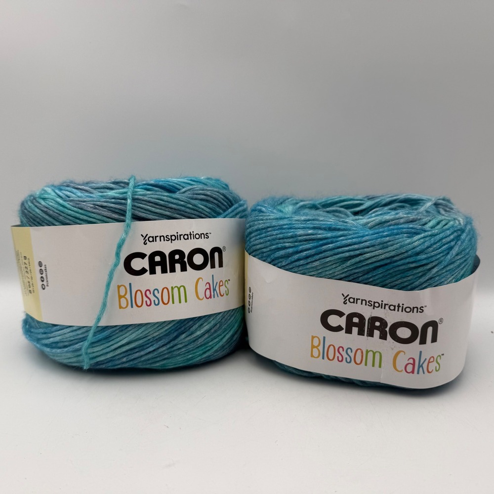 Caron Blossom Cakes Caribbean Sea Yarn 2 Cakes 8oz Cotton Acrylic Blend 37020
